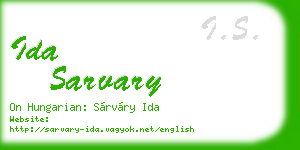 ida sarvary business card